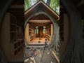 House Built Inside Giant Tree Roots 🌳 | Dream Forest Cabin #shorts