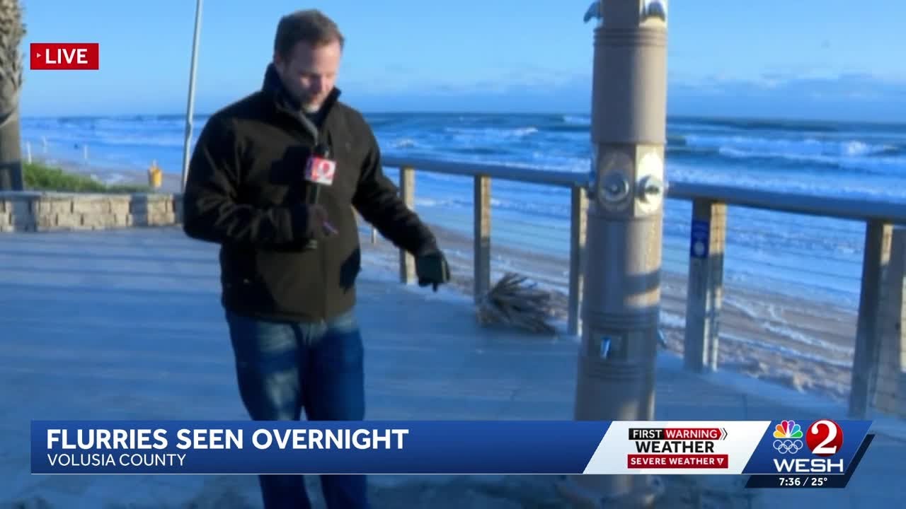 Ormond Beach wakes up to temps in the mid 20s, ice