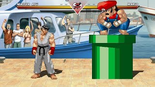 MASTER RYU vs SUPER MARIO - Highest Level Incredible Epic Fight!