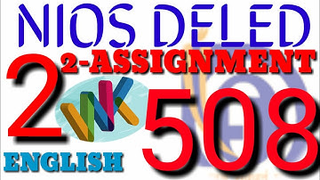 508 ASSIGNMENT -2 ENGLISH #ANDY