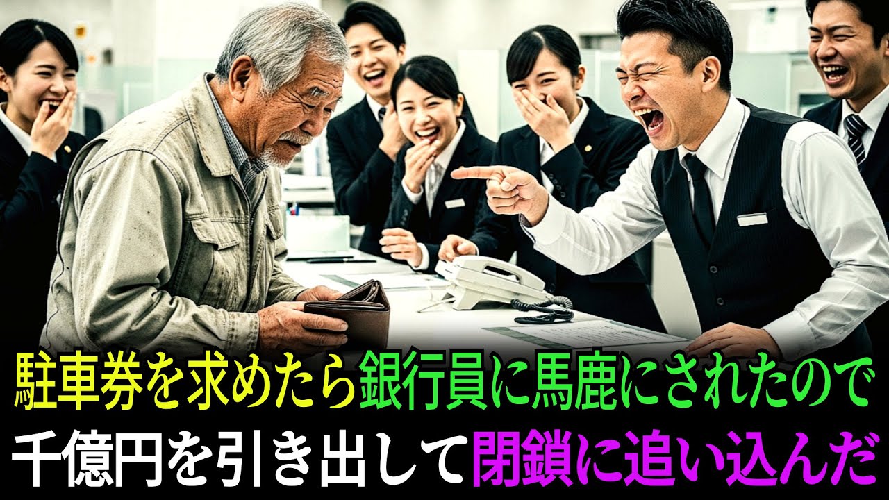 駐車券を求めたら銀行員に馬鹿にされたので千億円を引き出して閉鎖に追い込んだ