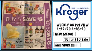 Kroger Weekly Ad Couponing Preview--1/22/20-1/28/20--NEW MEGA EVENT, 10 for $10 Sale, and MORE!