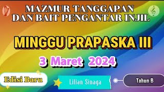 Mazmur Tanggapan 3 Maret 2024, Minggu Prapaskah III, Edisi Baru || Tahun B, Lilian Sinaga