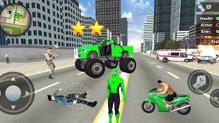 Green Spider Gameplay 2 || Spider Rope Hero: Ninja Gangster Crime Vegas City || Open World Gameplay screenshot 5