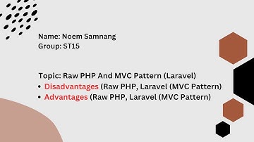 Raw PHP And MVC Pattern (Laravel) & Disadvantages and Advantages Raw PHP, Laravel MVC pattern