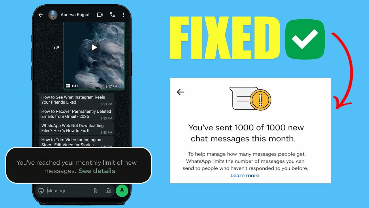 You’ve Reached Your Monthly Limit of New Chat Messages” | WhatsApp ...