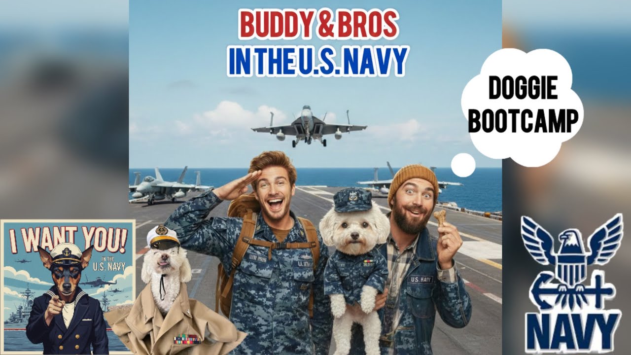 Doggie Battleships & Boot Camp! Buddy the Bichon at Largest Naval Base on Earth!