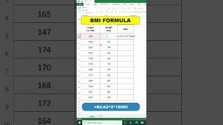 Bmi Calculation In Just 20 Sec Shorts Excel Viral Shortfeed By Advance