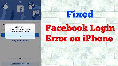Facebook Login Error an unexpected error occurred please try again later on iPhone iOS 13/13.1