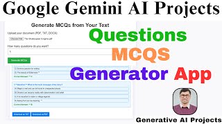 MCQ Generator using Generative AI LLM | Auto Create Questions from Text Files Using Google Gemini screenshot 5