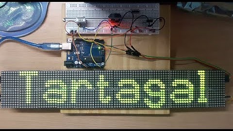 Demostración del funcionamiento de un array de matrices de leds de tamaño doble con Arduino UNO