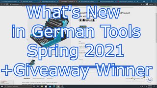 What's New in German Tools Spring 2021 and KC Tool Haul #50 Giveaway Winner!
