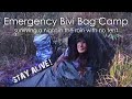 Emergency camping in rain is it possible with only a bivi bag for shelter trying alpkit kloke