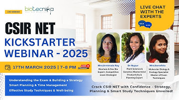 CSIR NET 2025 Kickstarter Webinar – Your Step-by-Step Guide to Cracking the Exam! #csirnet #free
