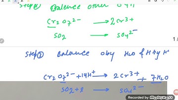 dichromate Ion convert SO2 to the so4 2 - write the balance equation