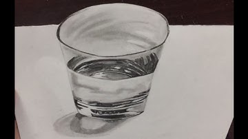 Drawing of a simple glass - How to draw 3D Art || how to draw realistic glass