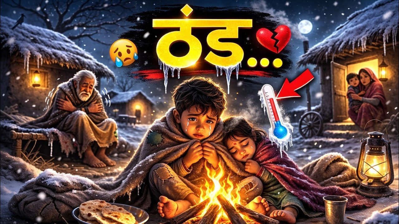 ठंड की रात और गरीब गांव वाले की सच्चाई 😢 | Hindi Moral Story | Cartoon Story for Kids
