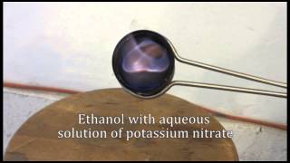 Testing For Combustion Of An Aqueous Solution Of Potassium Nitrate With Ethanol Testing For Combustion Of An Aqueous Solution Of Potassium Nitrate With Ethanol