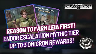 Endor Escalation (Mythic Tier) Event Rewards Omicron! Reason To Farm Leia First! SWGOH
