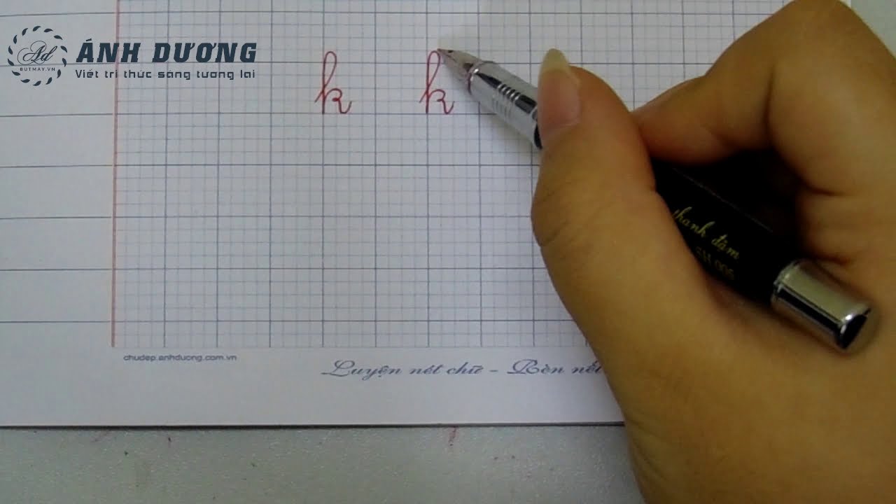 Cách viết chữ k thường đúng và đẹp nhất - Tập viết chữ k - YouTube