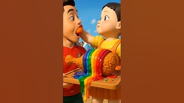 Ronaldo and squid game AI rainbow fried chicken ASMR #trending #viralvideo #squidgame #squidgame2