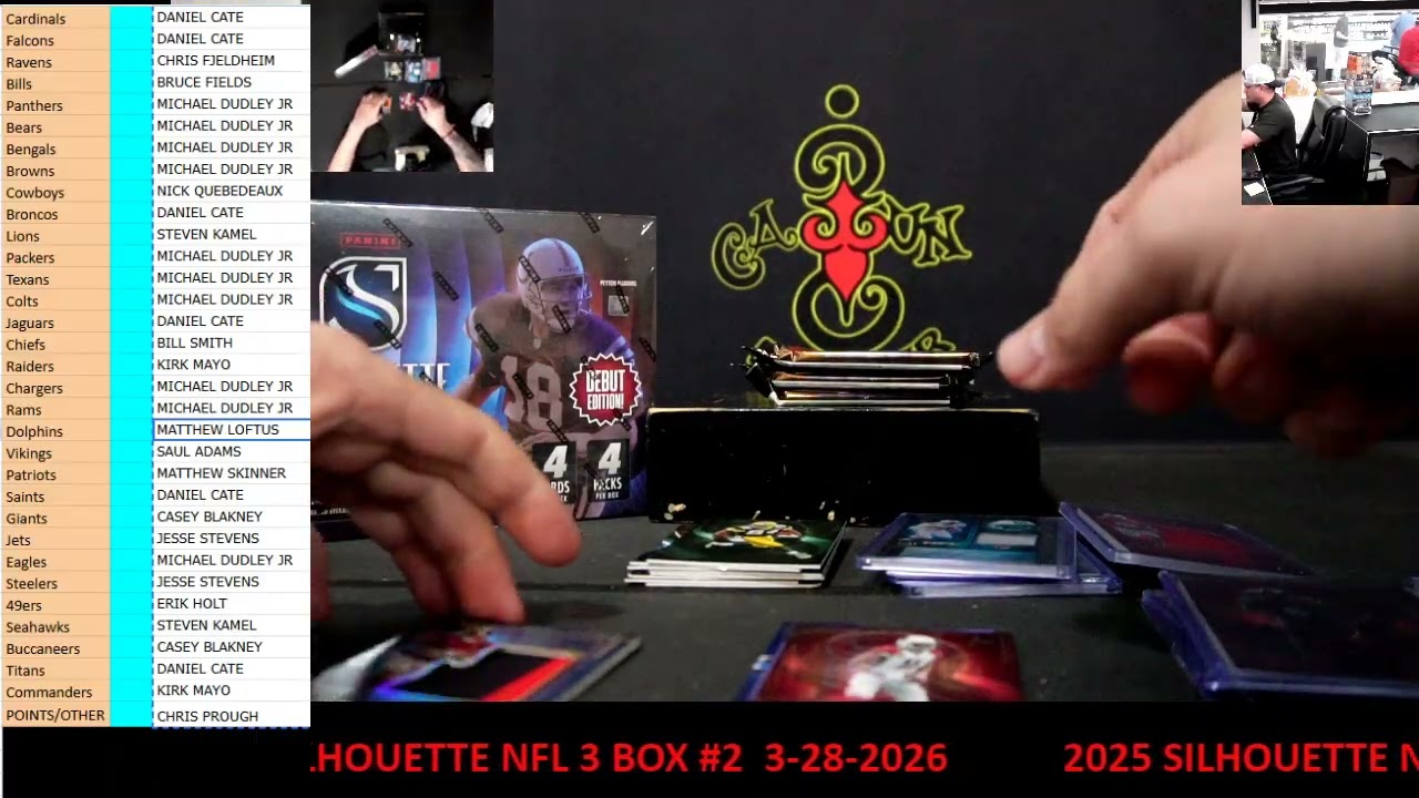 CAJUNBREAKER 2025 SILHOUETTE NFL 3 BOX #2  3-28-2026