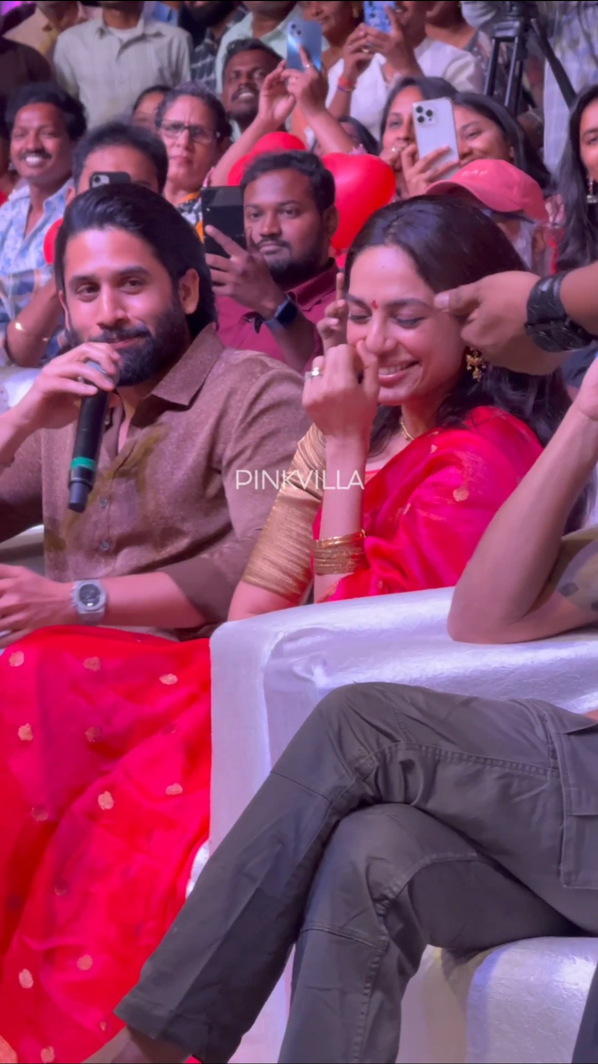 Naga Chaitanya \u0026 WIFE Sobhita Dhulipala's ROMANTIC Moment At Thandel Success Meet | #shorts #couple