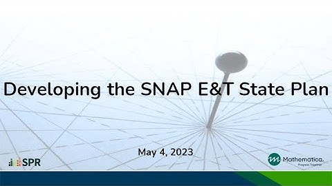 Developing the SNAP E&T State Plan