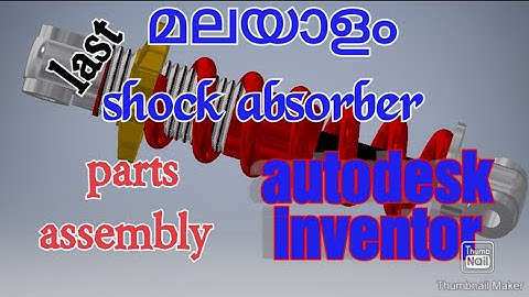 Autodesk inventor tutorial _ sketch Shock absorber in Autodesk Inventor full malayalam tutorial