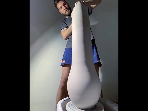 Как сделать составную большую вазу на гончарном круге