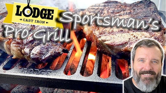 🔵 🔥🥩 Lodge Sportsman Cast Iron Grill LSG Venison Steaks Features and Use  Teach a Man to Fish 