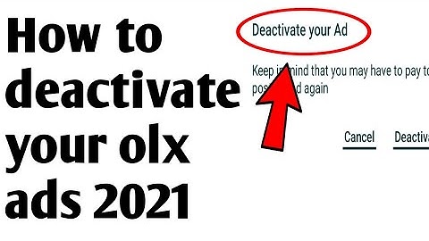How to deactivate your olx ads 2021