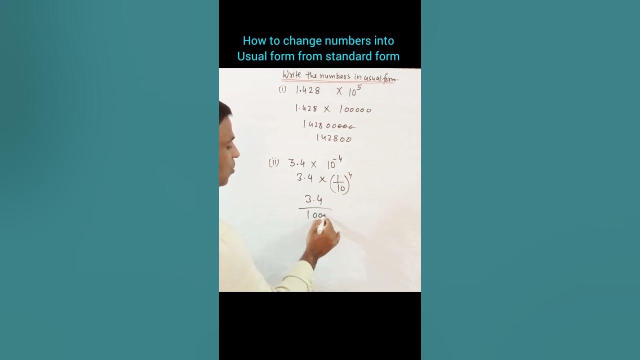 how to change numbers, standard form to usual formshotsexponents YouTube