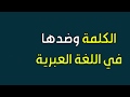 الكلمة وضدها في اللغة العبرية מילים והפוכים