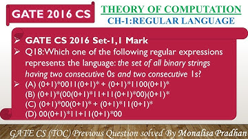 GATE CS 2016 Set-1,Q18 :Which one of the following regular expressions represents the language: the