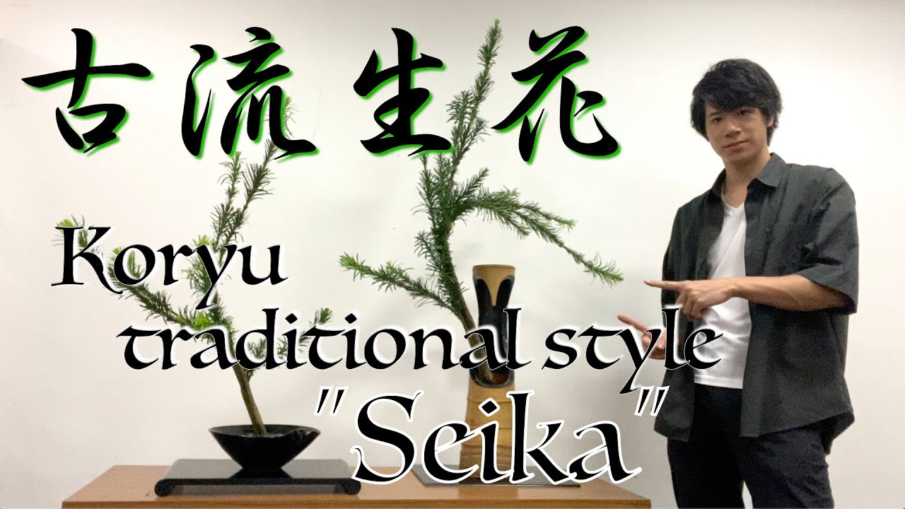 生け花 古流の伝統様式 生花 をご紹介 花材 チョウセンマキ Ikebana Youtube