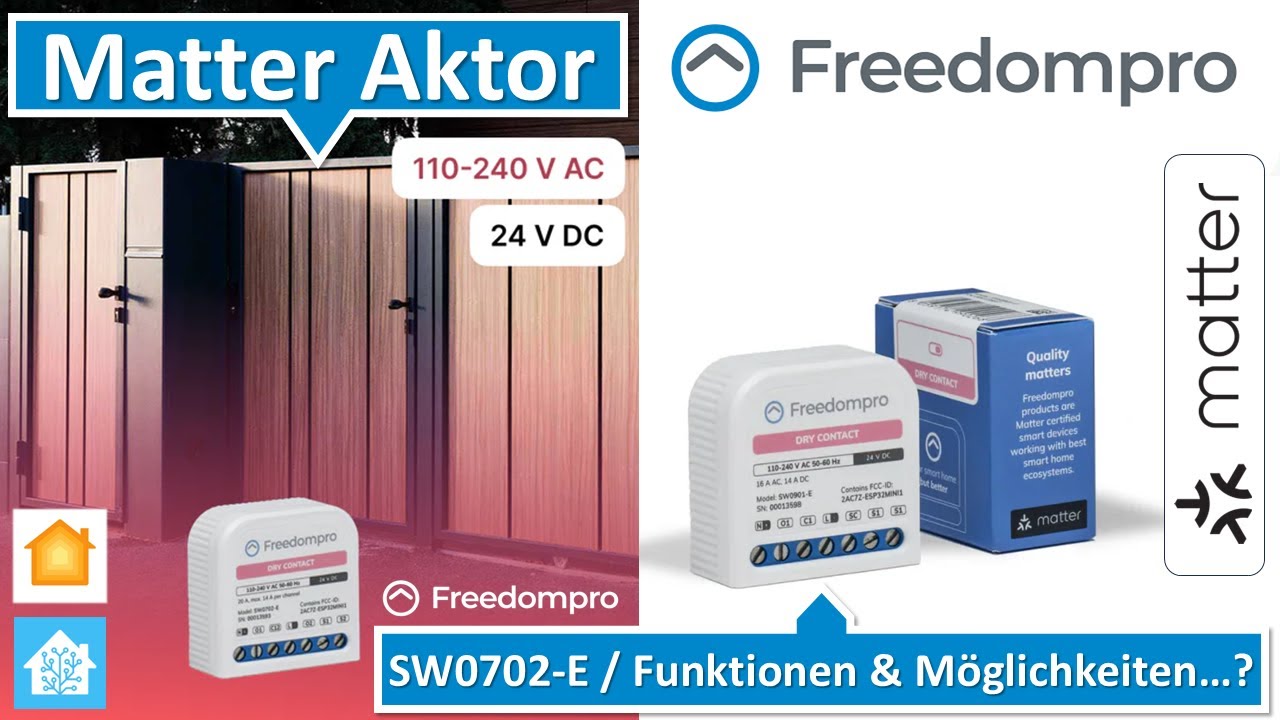 Freedompro Matter Aktor SW0702-E  dry contact 2-fach Aktor… (Apple Home, Home Assistant)