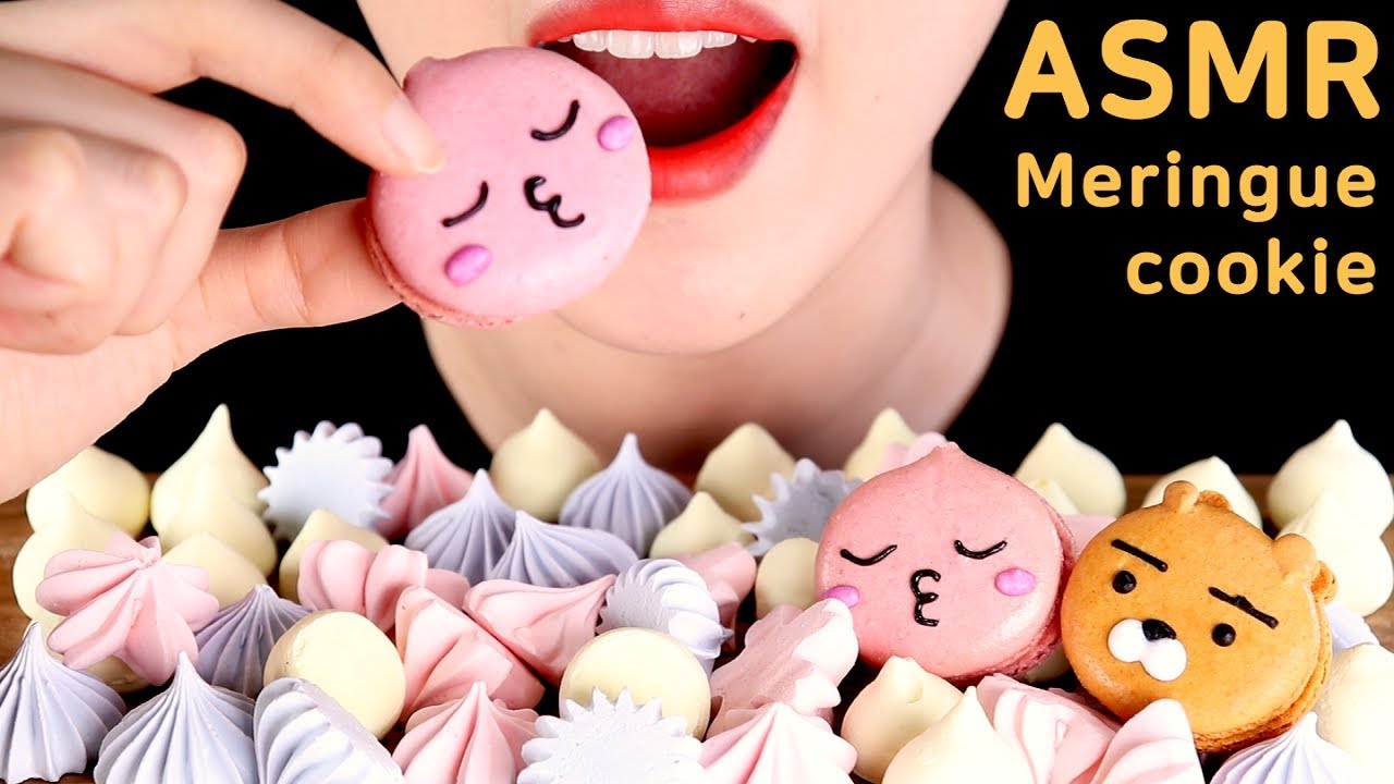 ASMR Meringue Cookies eating sounds MUKBANG 머랭 쿠키 먹방 咀嚼音メレンゲクッキー