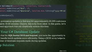 Enhance Your C#  Database Updates: Boost Performance with JSON Integration