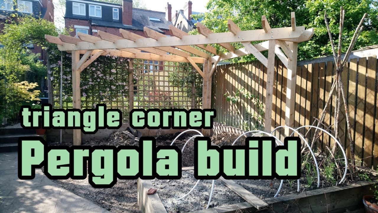 Pergola build, triangle corner pergola built with pressure 