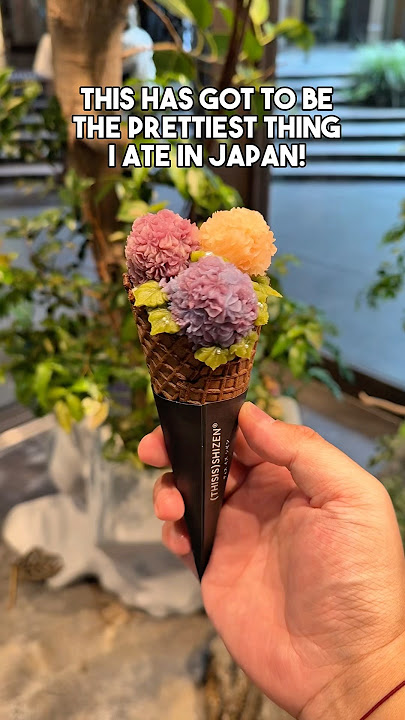 Check out this amazing #wagashi #flowers cone! #japan #japanfood #thisisshizen #kyoto #hydrangeas