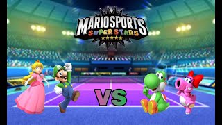 Mario Sports Superstars - Tennis Doubles - Peach & Luigi Vs Yoshi & Birdo