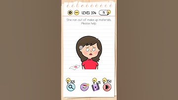 She run out of makeup materials please help | Brain 🧠 out 1 | Level 374 #brainout #subscribe #makeup