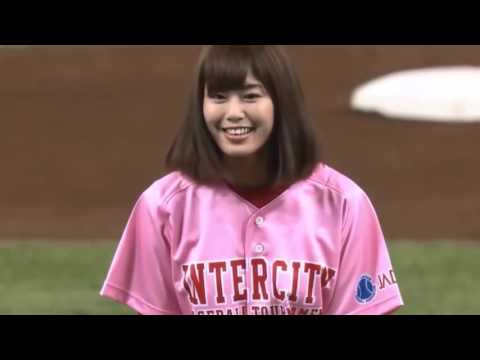 일본야구여신 스윙녀 시구 Asian Girl Baseball player Ami Inamura