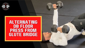 Alternating DB Floor Press from Glute Bridge