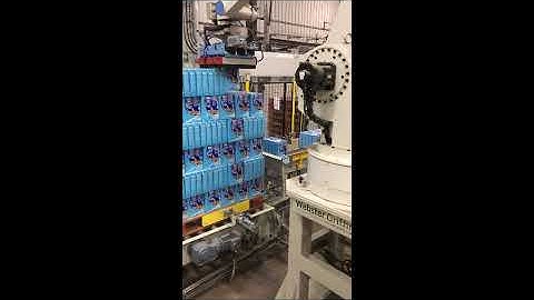 Effortless high speed palletising of shrink wrapped carton boxes