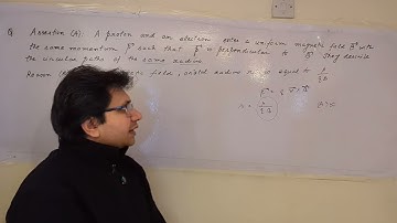 Assertion A: A proton and an electron enter a uniform magnetic field B with the same momentum..