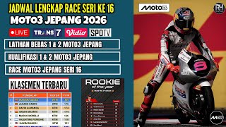 Jadwal Moto3 Jepang 2026~Moto3 Jepang 2026 Seri 16~Klasemen Veda Ega Pratama Moto3 2026 Terbaru