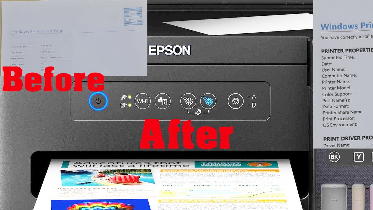 Fix Epson Ink Printer printing colors - YouTube