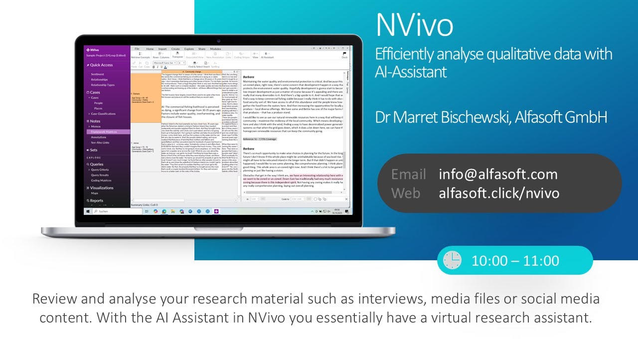 NVivo – Analyse qualitative data with AI-Assistant (Alfasoft Online Demo Days 2025)